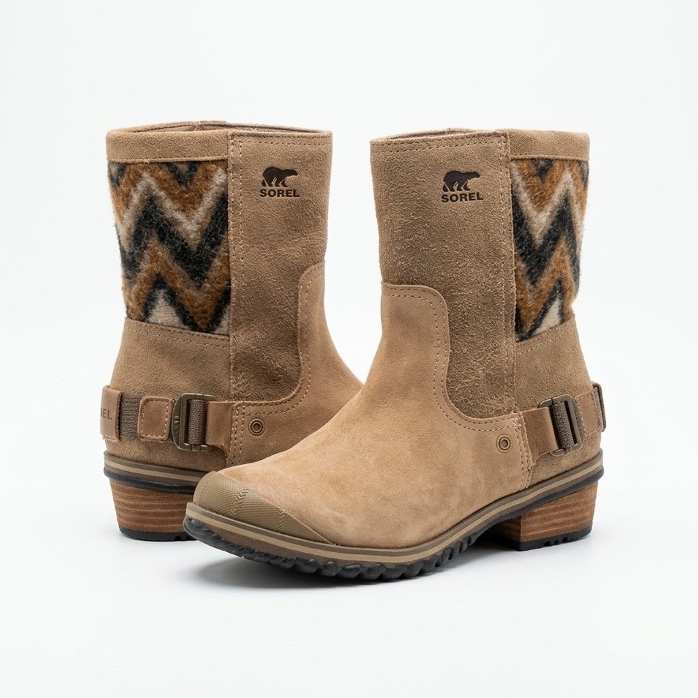 SOREL Women's Slimpack II Leather & Suede Boots – Size 7.5